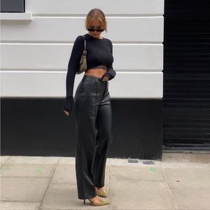 ZARA full length faux leather pants